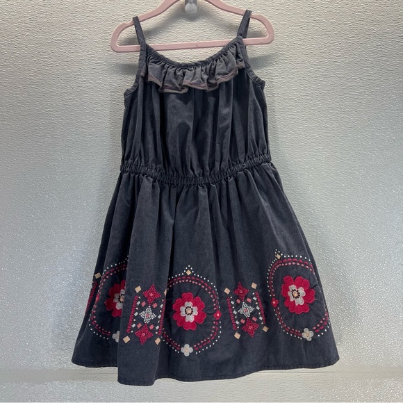Gymboree Girls Sundress – Size 6 – Denim with Floral Embroidery 🌸 - Picture 1 of 17